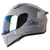 Casco Shaft 532Dv Solid Gris Azul Visor Iridium Azul